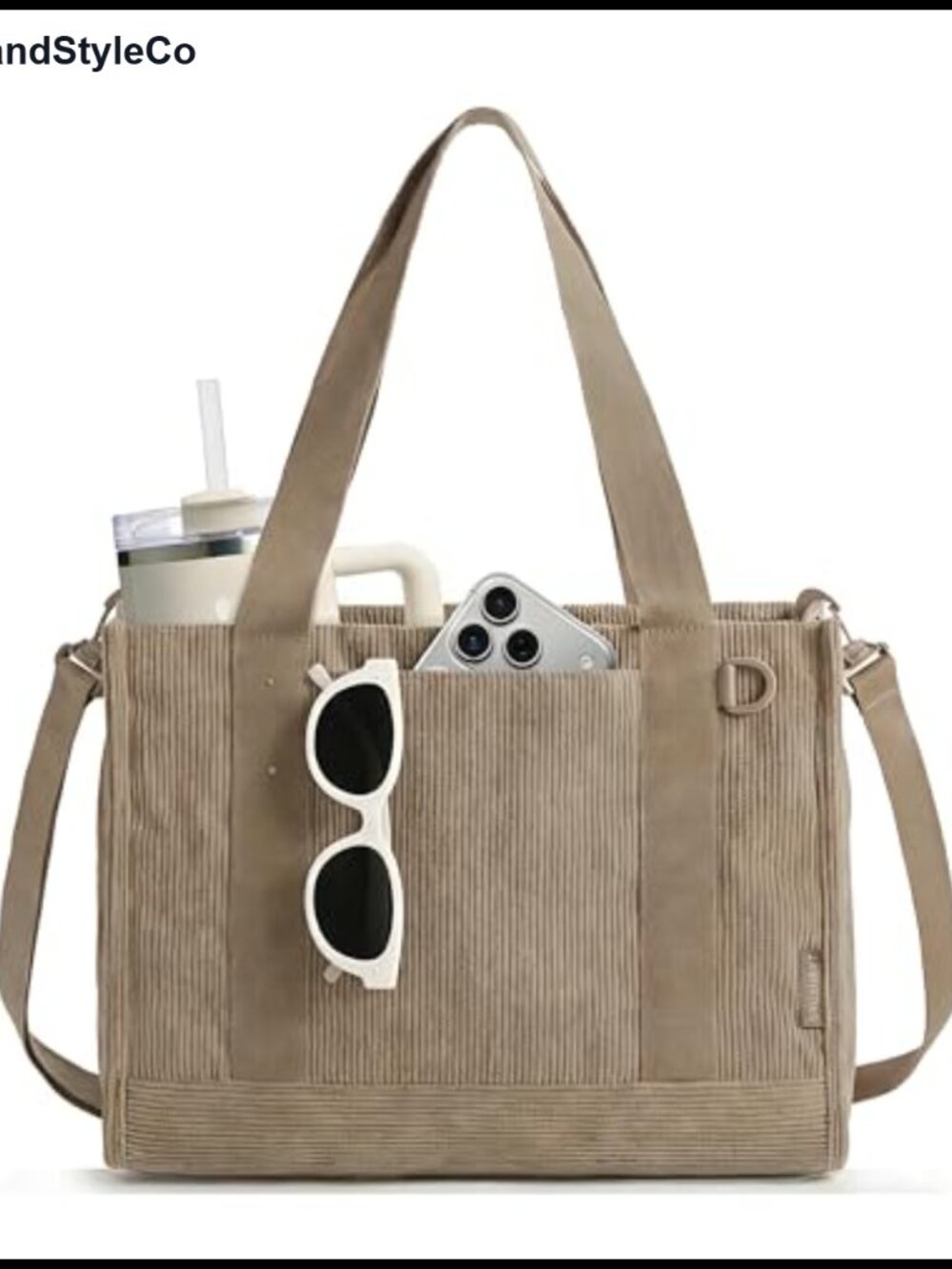 Corduroy Tote Bag Women Small Laptop Teacher Nurse Purse Handbag